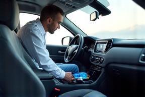 車内消臭・抗菌サービスの様子